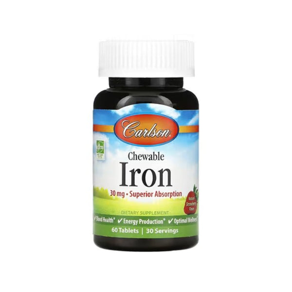 Dzelzs (60 košļājamās tabletes) - Carlson Labs - Vitamins.lv